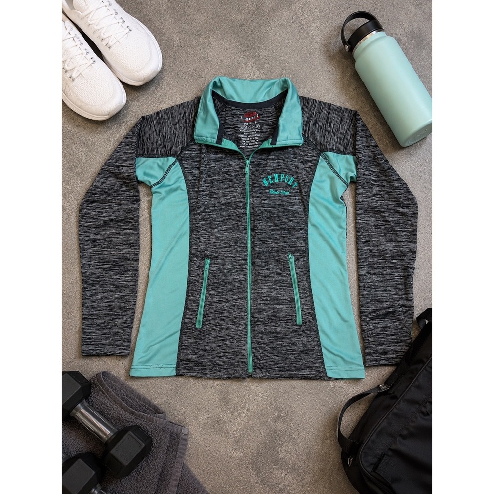 Dimco Apparel Newport Rhode Island Full Zip Jacket Gray Mint Green Womens Small